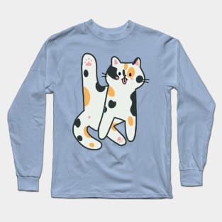 Calico Cat Licking Butt Long Sleeve T-Shirt